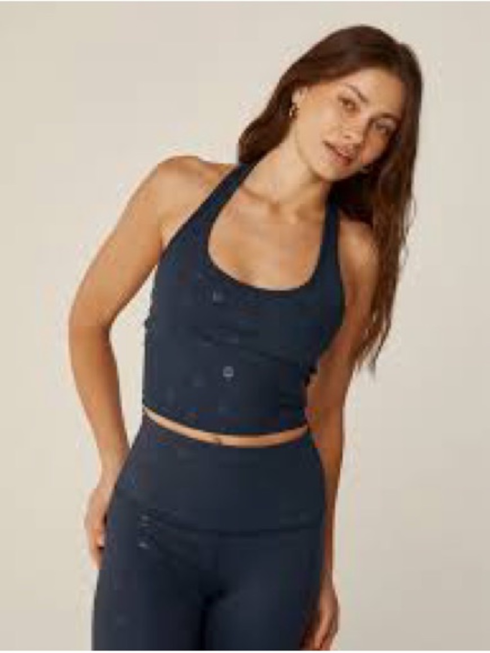 Beyond Yoga Well Rounded Cropped Halter Tank Sports Bra